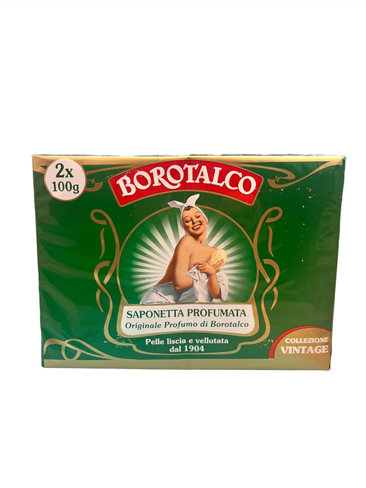 Borotalco Roberts vintage soaps pack front view, highlighting heritage edition for daily gentle cleansing.