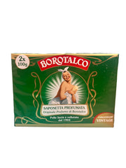 Borotalco Roberts vintage soaps pack front view, highlighting heritage edition for daily gentle cleansing.