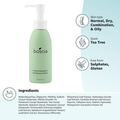 boscia Purifying Cleansing Gel skin application shot suggests refreshing post-cleanse feel.