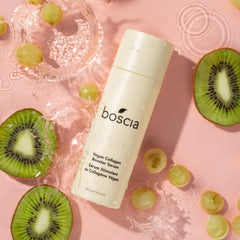 boscia Vegan Collagen Booster Serum texture swatch shows lightweight hydration