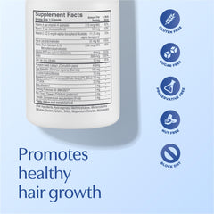 Lifextend Complex label on BosleyMD bottle with vitamins for hair vitality.