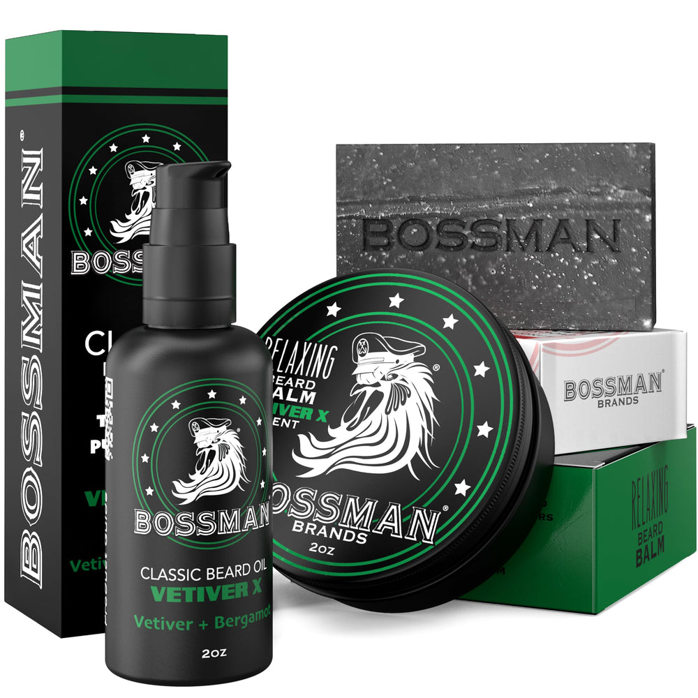 Bossman Starter Kit beard oil bottle – nourishes daily beard care