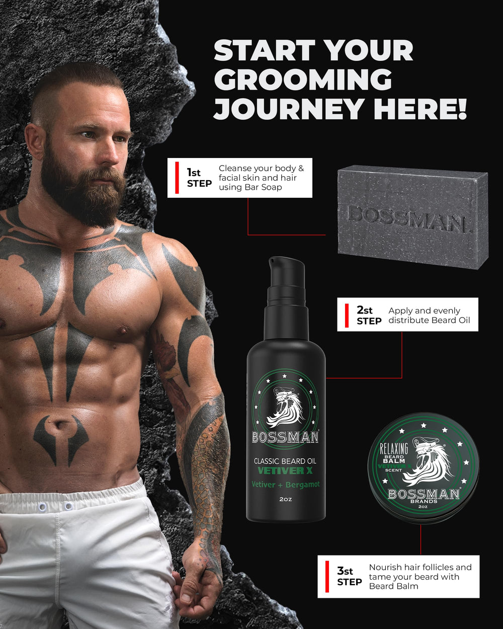 Bossman Starter Kit complete grooming set – all-in-one kit for daily routines
