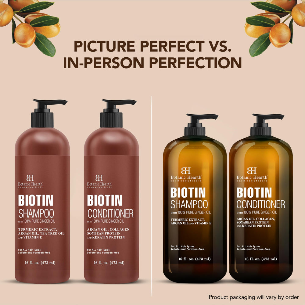 Botanic Hearth Biotin Conditioner bottle with ginger oil for smoothing.