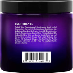 Bottle display with ultraviolet hue suggesting brassy neutralization.