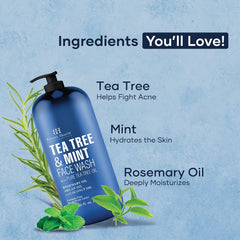 Botanic Hearth Tea Tree Face Wash tea-tree-oil-drop highlights natural cleansing power.