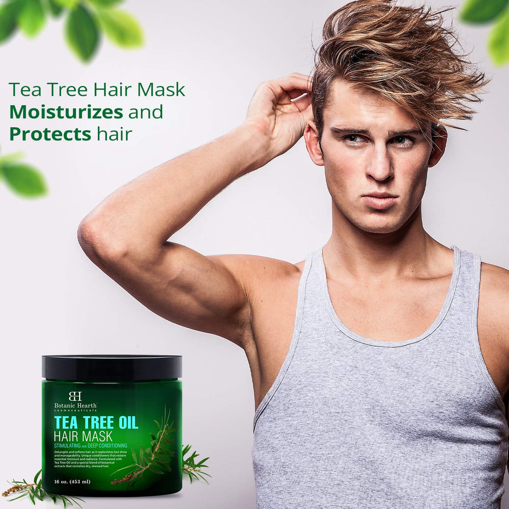 Botanic Hearth Tea Tree Hair Mask packaging and label