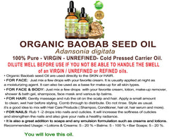 Botanical Beauty Baobab Seed Oil packaging and ingredient list