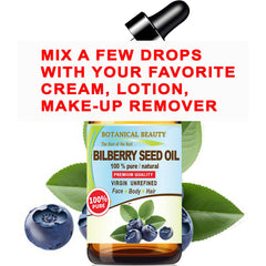 Botanical Beauty Bilberry Seed Oil applied to skin demonstrates non-greasy absorption