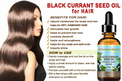 Botanical Beauty Black Currant Seed Oil used in hair care for shine