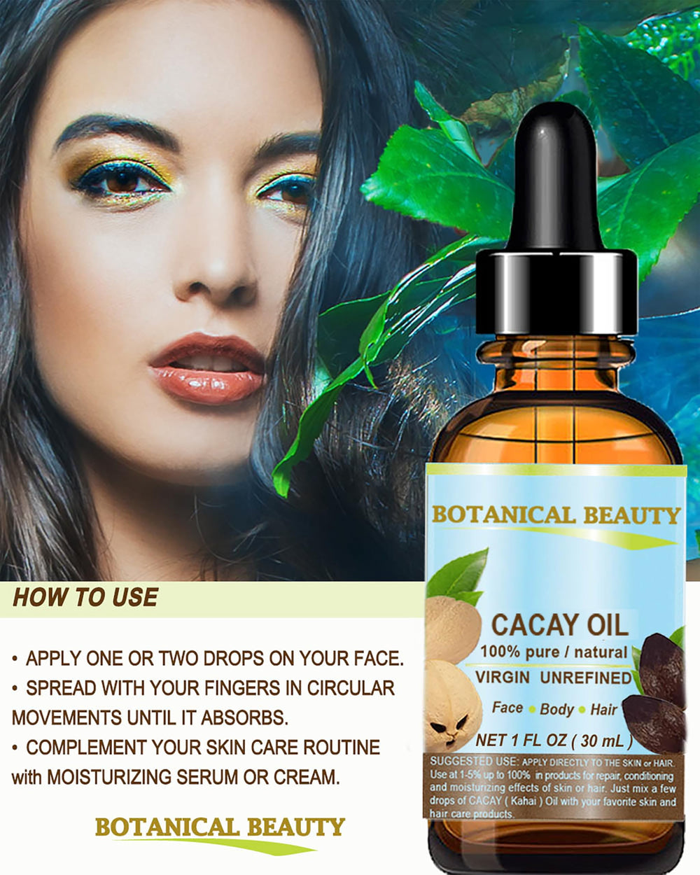 Nails and cuticles treated with Botanical Beauty CACAY OIL nourishes.