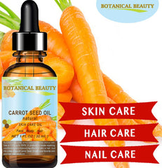 Botanical Beauty Carrot Seed Oil amber-glass bottle protects potency during storage.