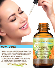 Botanical Beauty carrot seed oil texture close-up shows quick-absorbing finish