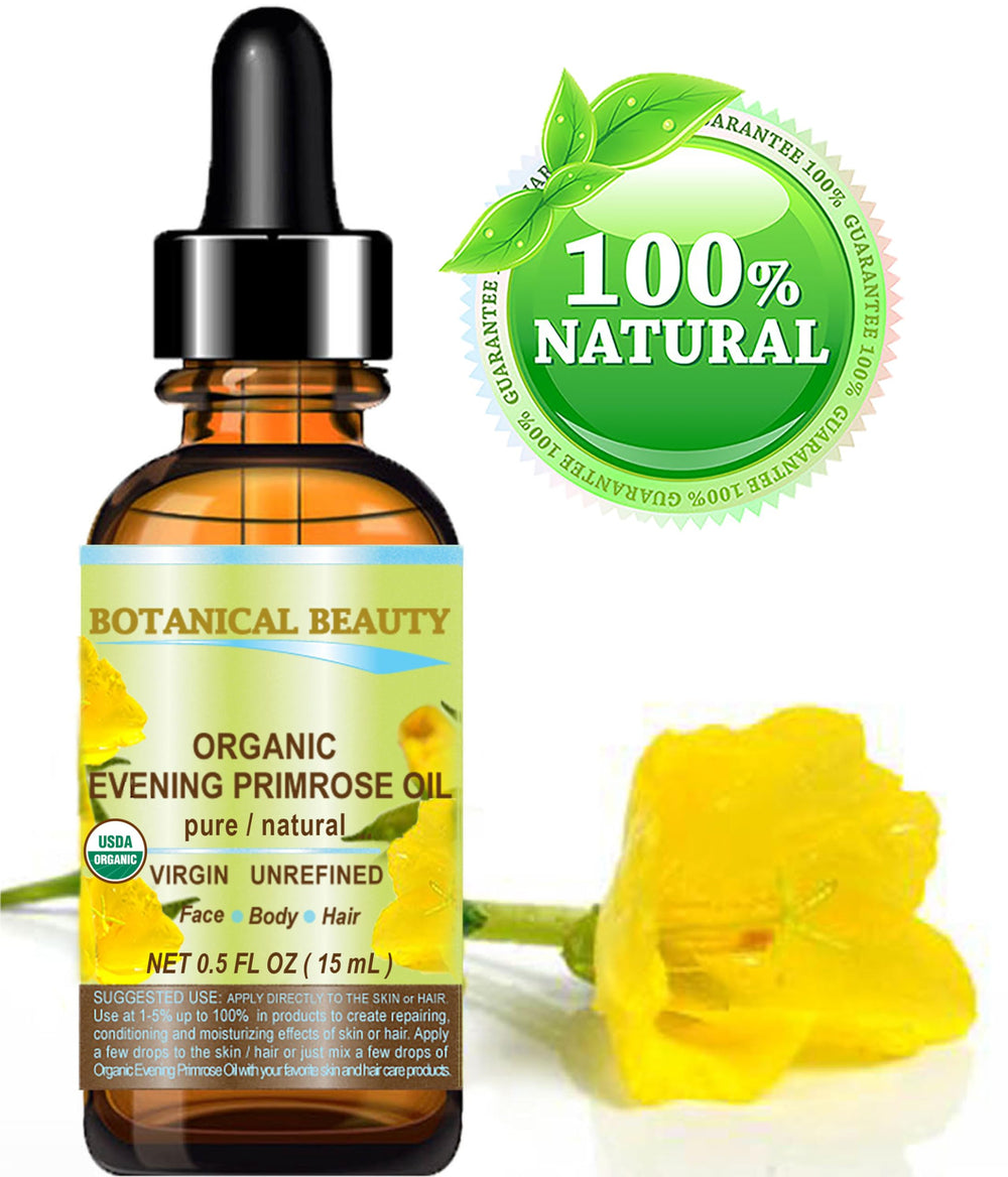 Dropper of Botanical Beauty Evening Primrose Oil ready to apply to skin