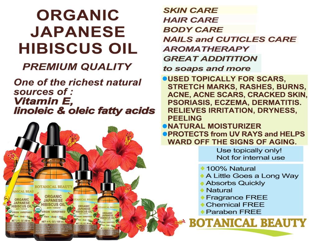 Botanical Beauty Hibiscus Oil jar close-up, natural unrefined texture.