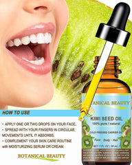 Kiwi Seed Oil on nails for conditioning and care.