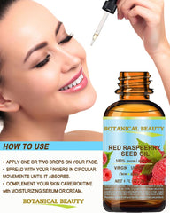 Botanical Beauty Red Raspberry Seed Oil on hand demonstrates non-greasy skin application