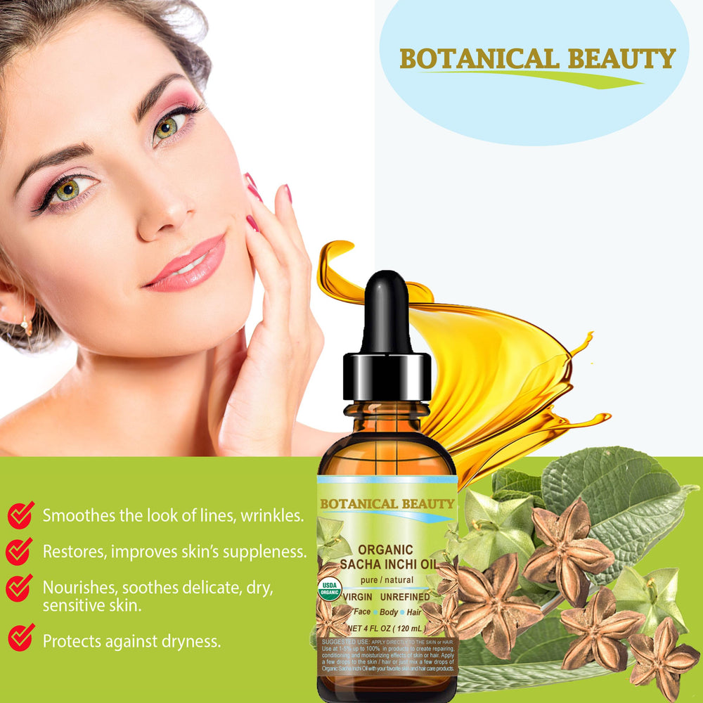 Botanical Beauty Sacha Inchi oil on hair application for shine and manageability.