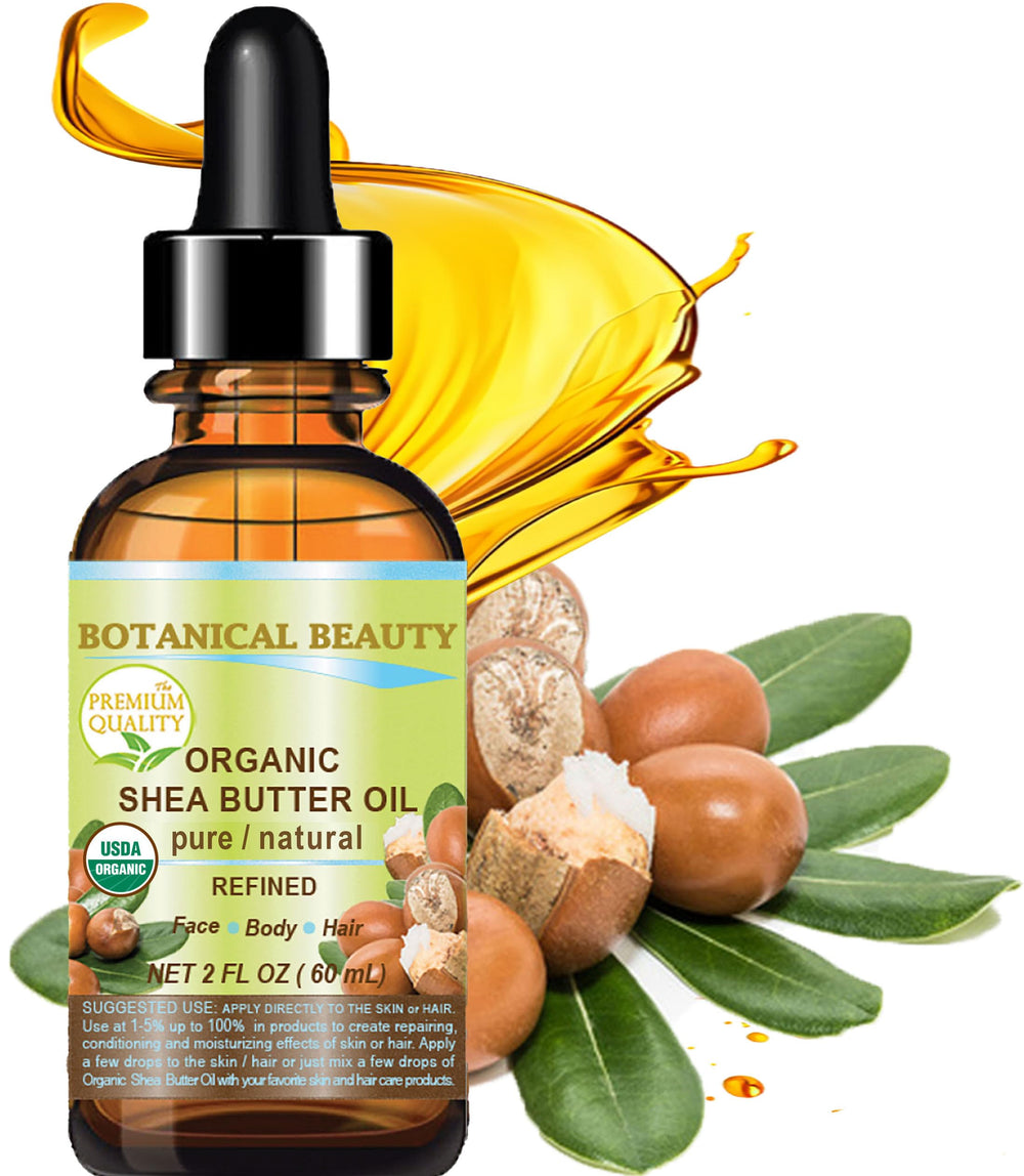 Botanical Beauty Shea Butter Oil face application showing soft, smooth skin.