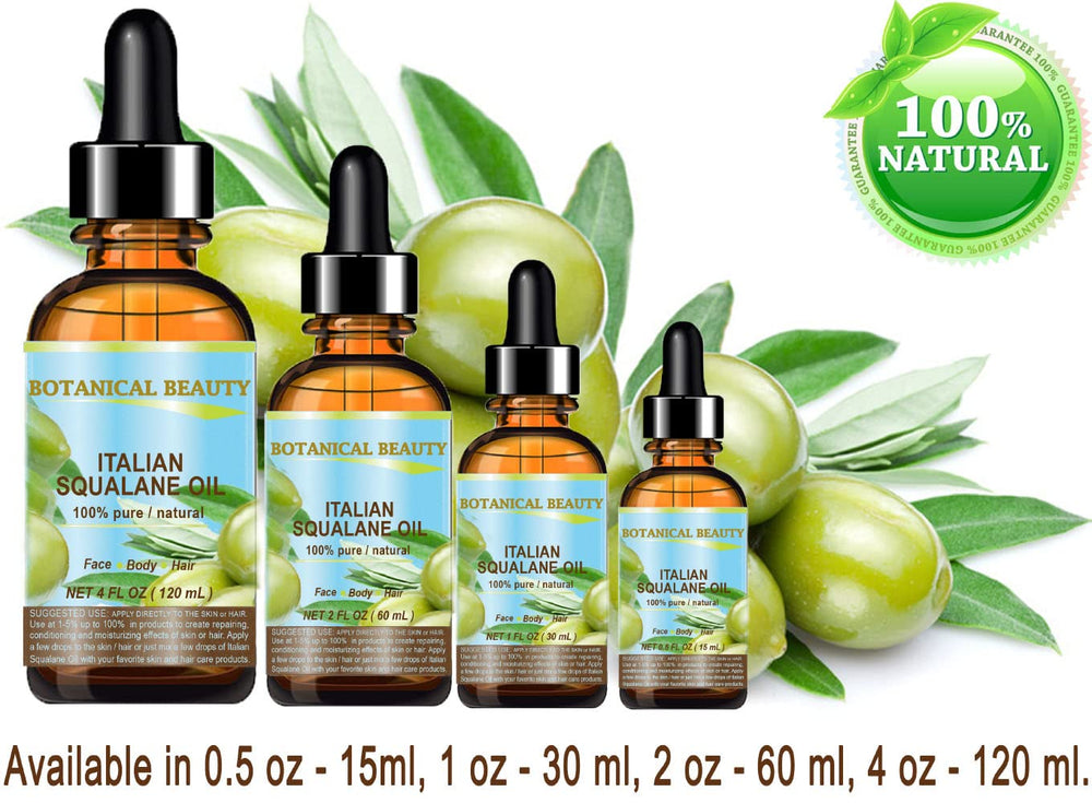 Botanical Beauty Squalane lux bottle closeup highlighting premium packaging.