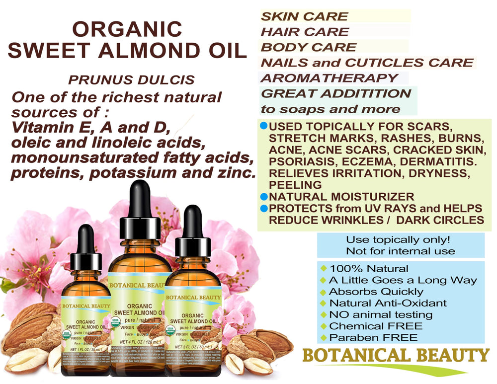 Botanical Beauty Sweet Almond Oil for nails and cuticles nourishment
