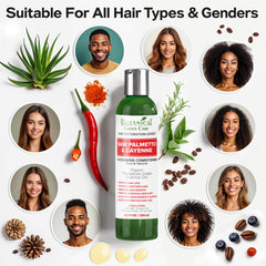 Botanical Green Care finished look reveals shiny, voluminous hair after use.