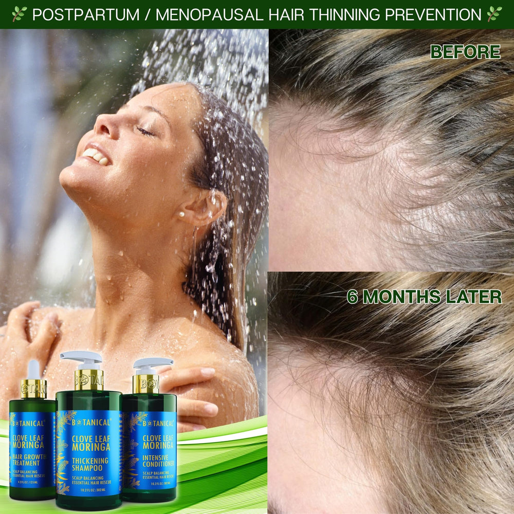 Botanical Hair Growth Lab Clove leaf oil aroma illustrates warming spa-like experience.