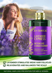 Botanical Hair Growth Lab lavender conditioner lather texture showing hydration and shine.