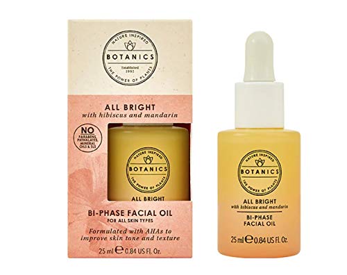 Botanics All Bright bottle pour showing easy application and lightweight feel