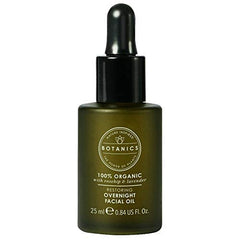Close-up of Botanics oil dropper with nourishing ingredients showcased
