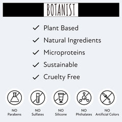 Botanist hydrating formula shown on skin and hair.