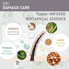 Botanist Organic Shampoo keratin-proteins focus: supports strength and resilience with proteins and lipids.