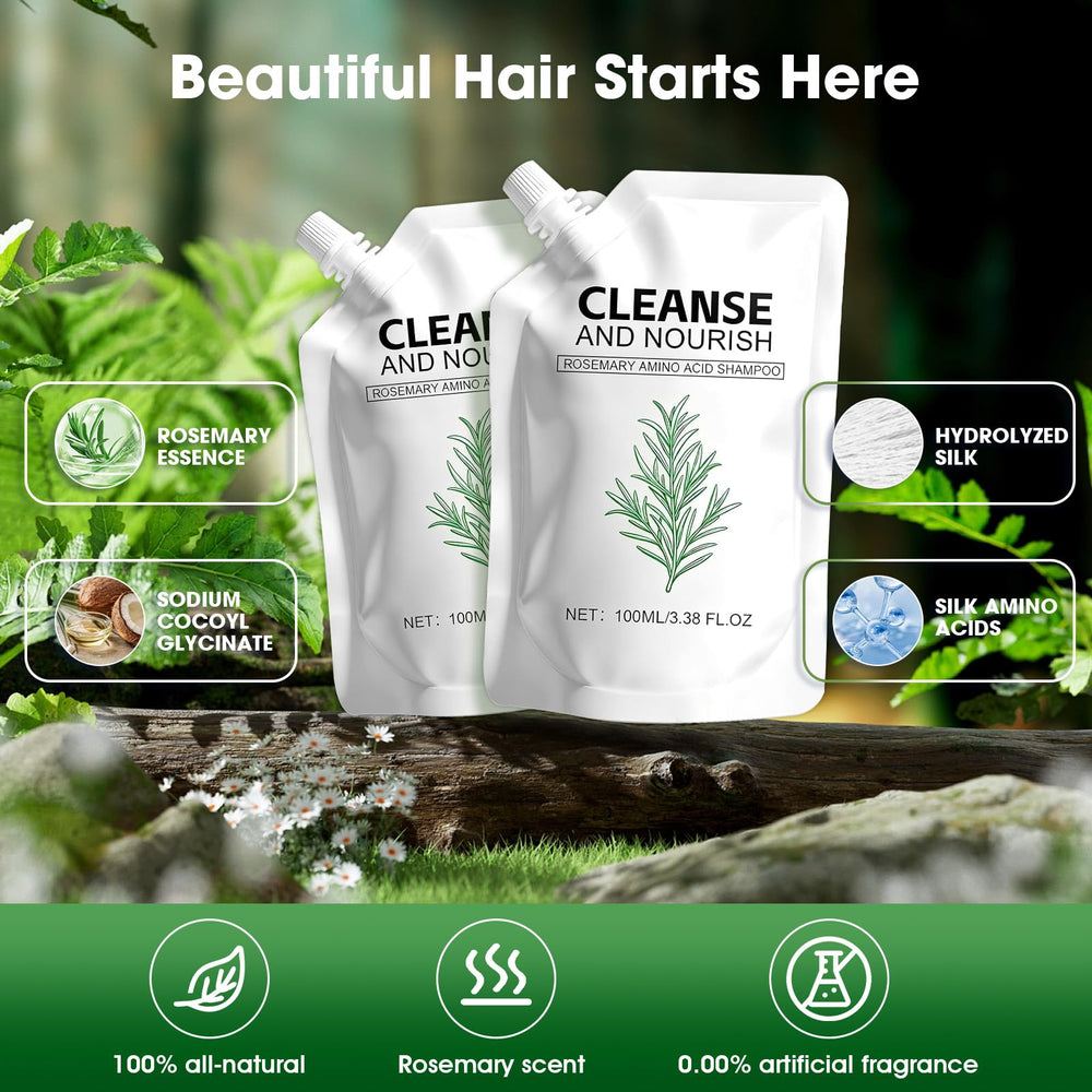 Botou Rosemary Amino Acid Shampoo lather shot, illustrating gentle cleansing.