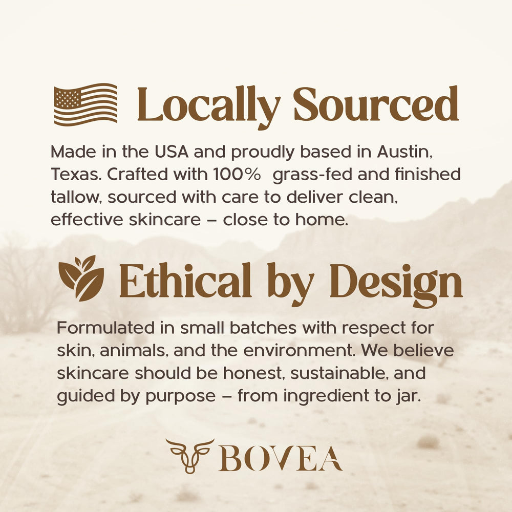 BOVEA balm with soft vanilla aroma enhances routine.
