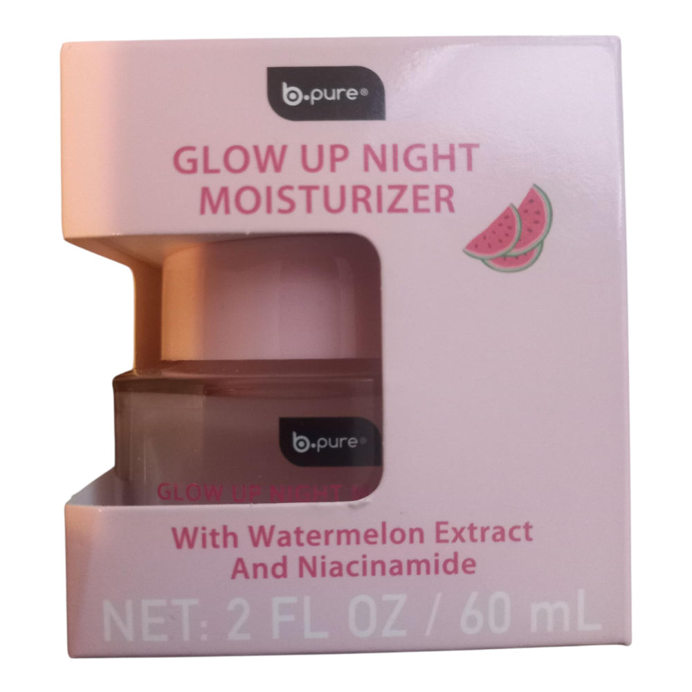 BPure Glow Up Night Moisturizer jar with niacinamide for even skin tone