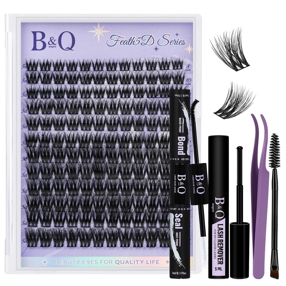 B&Qaugen Feath5D lash clusters offer fluffy texture for dramatic eyes.