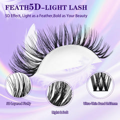 B&Qaugen lash clusters with layered effect create multidimensional volume.