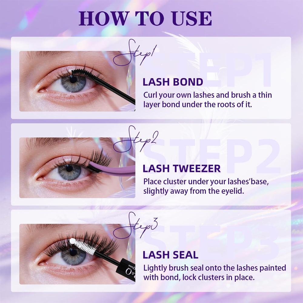 B&Qaugen waterproof lashes with C Curl for open-eye effect.
