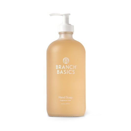 Branch Basics Gel Hand Soap 16oz bottle front — gentle plant-based cleanser for sensitive skin.