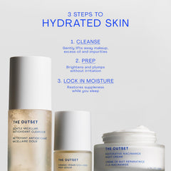 Brand logo on The Outset packaging communicates clean-luxury skincare