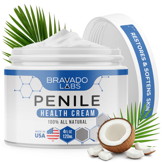 Bravado Labs premium penile health creme bottle for daily intimate moisture