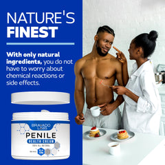 Bravado Labs premium penile health creme packaging emphasizes 4 oz size
