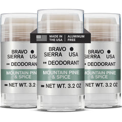 Bravo Sierra deodorant stick application shows long-lasting odor protection.