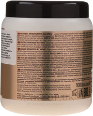 Hair after using Brelil Numero oat mask, appearing shinier and more manageable.