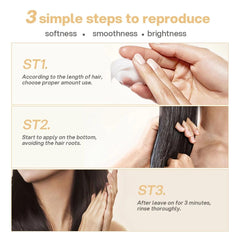 Hands massaging Bremod Performance Hair Mask into damp hair during routine.