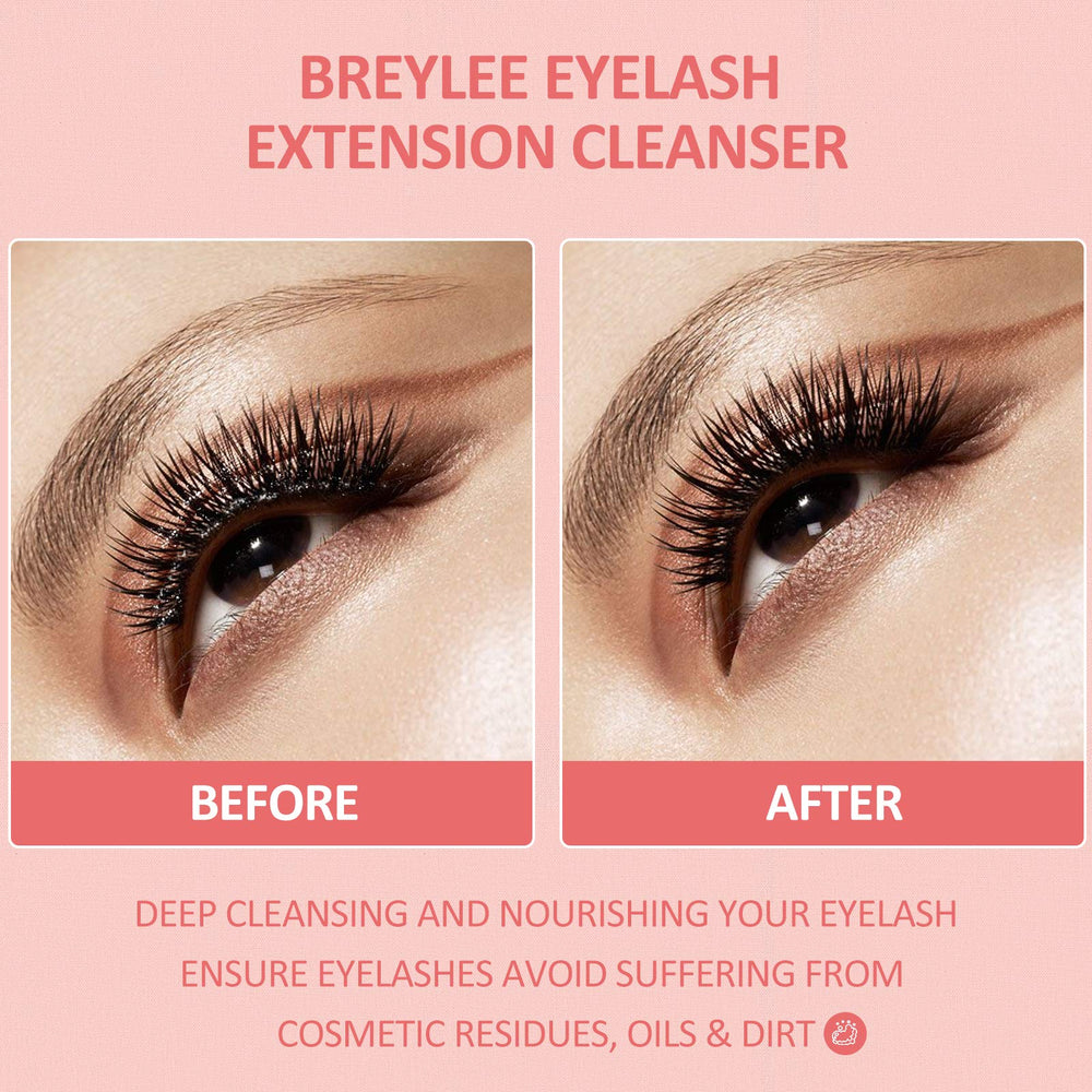 BREYLEE cleanser with mascara brush enables precise cleaning of lashes.