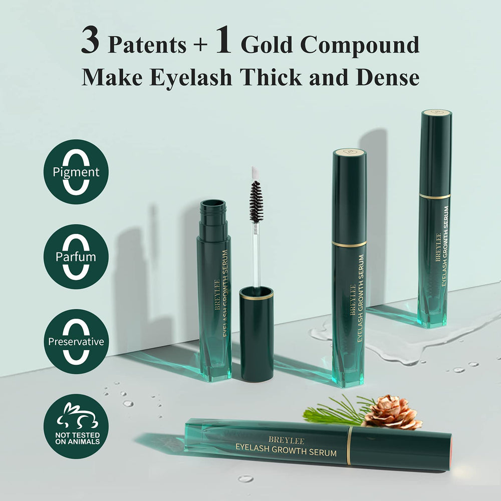 BREYLEE eyelash serum dual brush enables precise, even application.