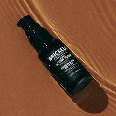 Brickell Men's Dark Circle Serum under-eye application scene, easy daily refresh.
