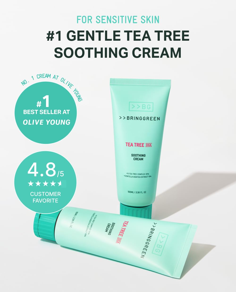 BRING GREEN Cooling effect close-up demonstrates the refreshing temperature drop on skin