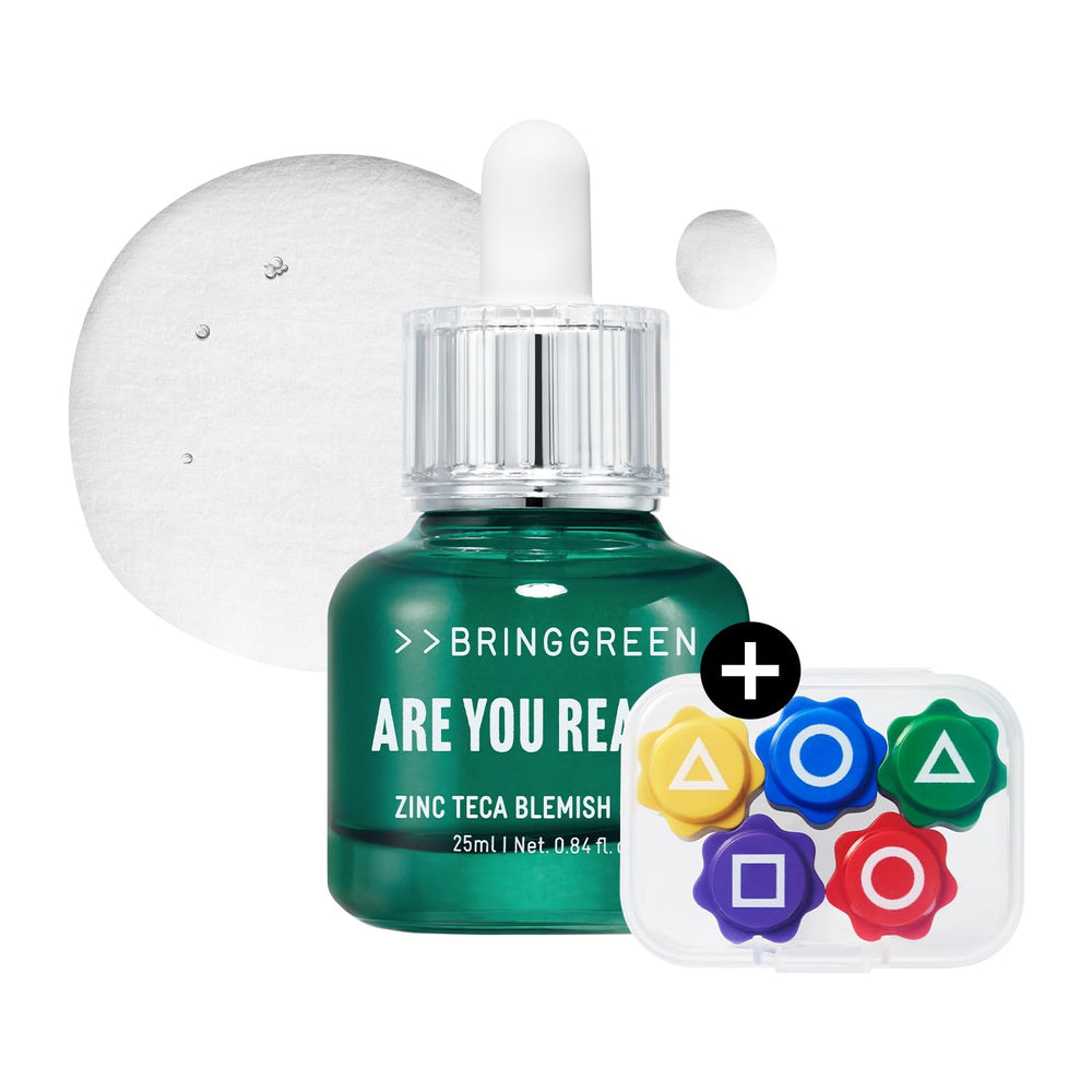 BRING GREEN Netflix Squid Game Edition Zinc Teca Serum bottle for calming daily care.